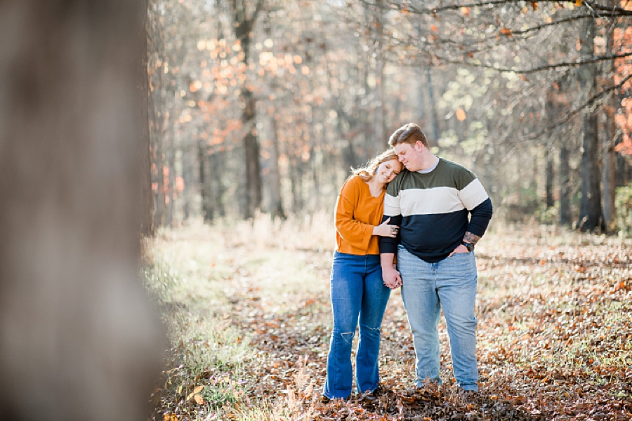 head on shoulder at heartland meadows engagement