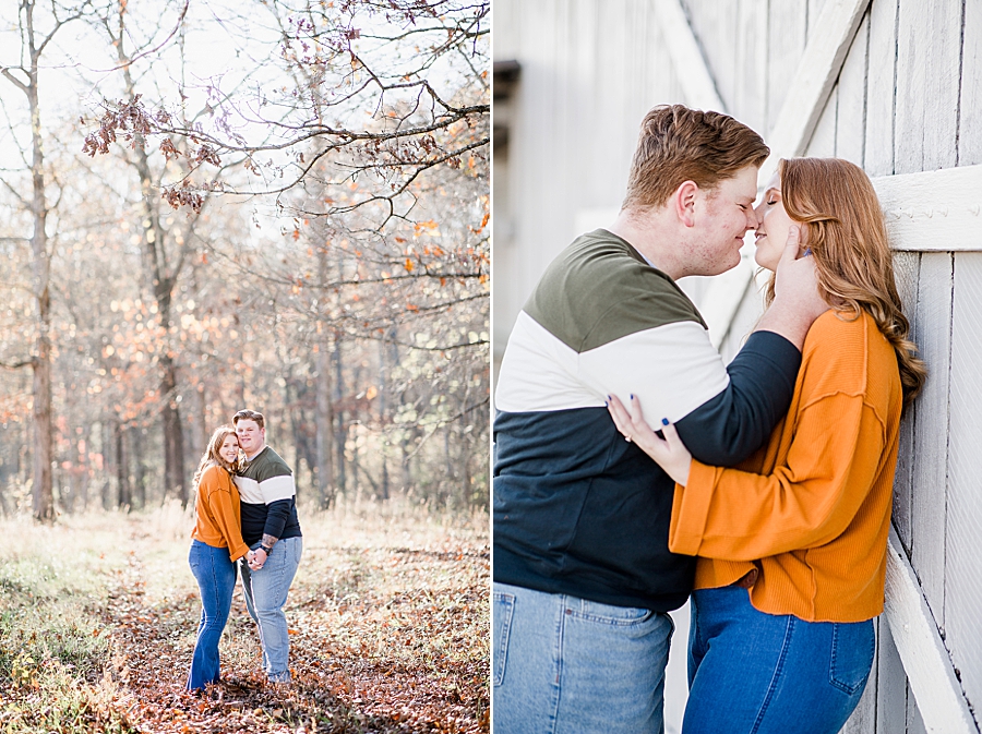in the woods at heartland meadows engagement