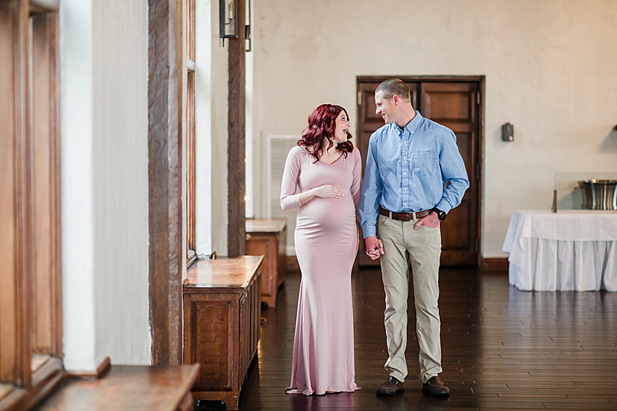 holding hands at holston hills country club maternity