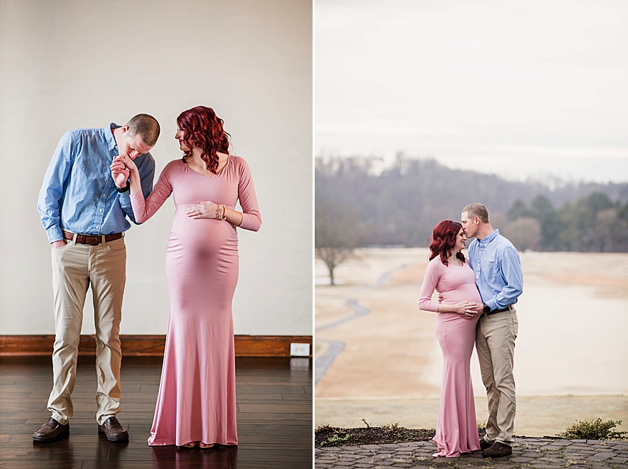 kiss on the hand at holston hills country club maternity