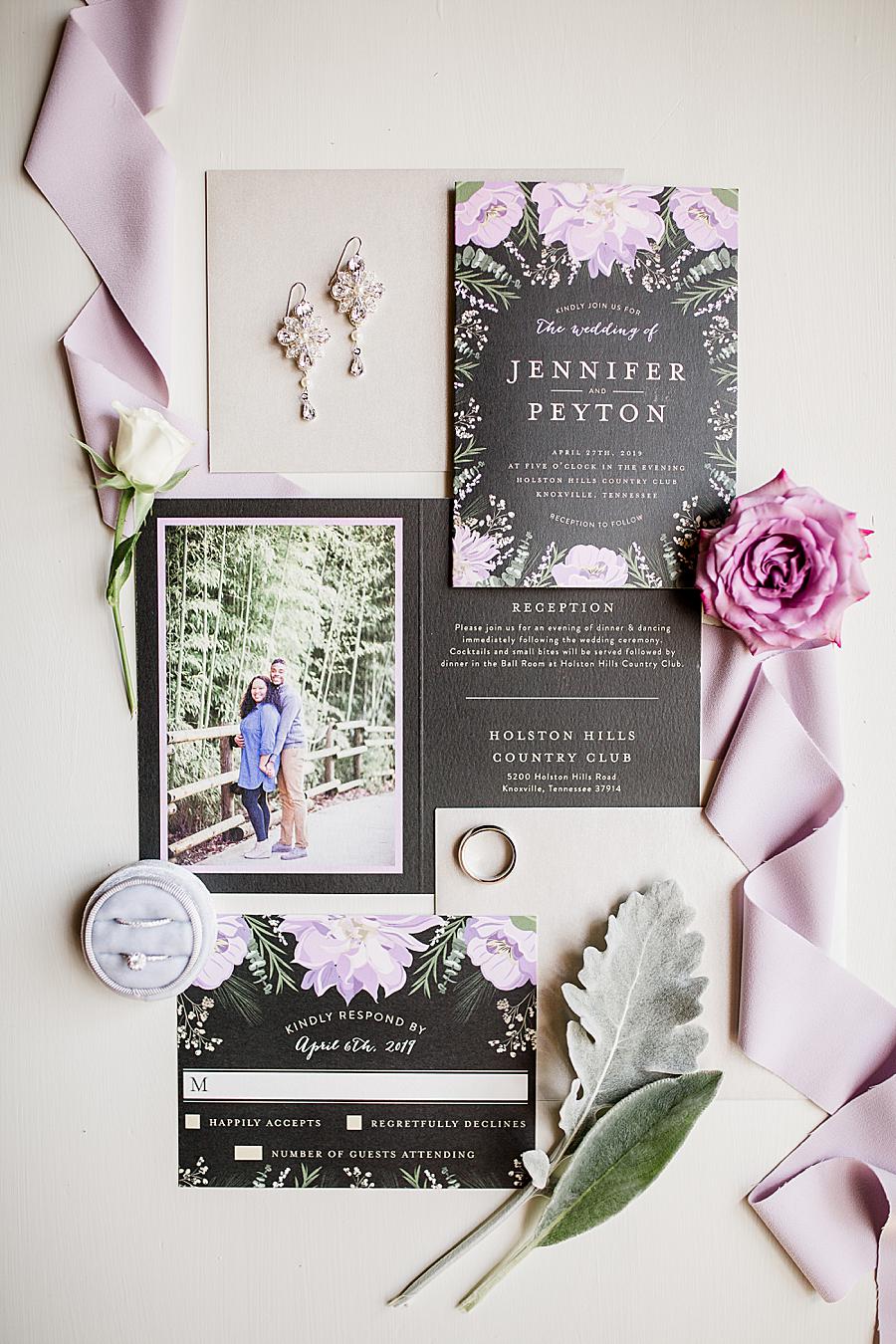 Invitation suite at this Holston Hills Country Club wedding by Knoxville Wedding Photographer, Amanda May Photos.