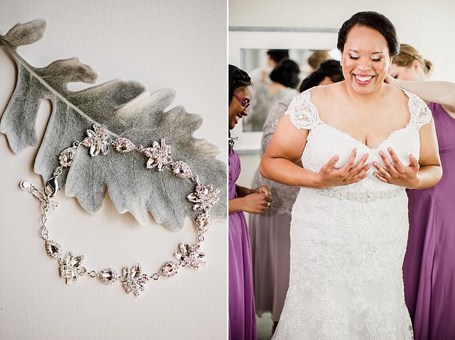 Diamond bracelet at this Holston Hills Country Club wedding by Knoxville Wedding Photographer, Amanda May Photos.
