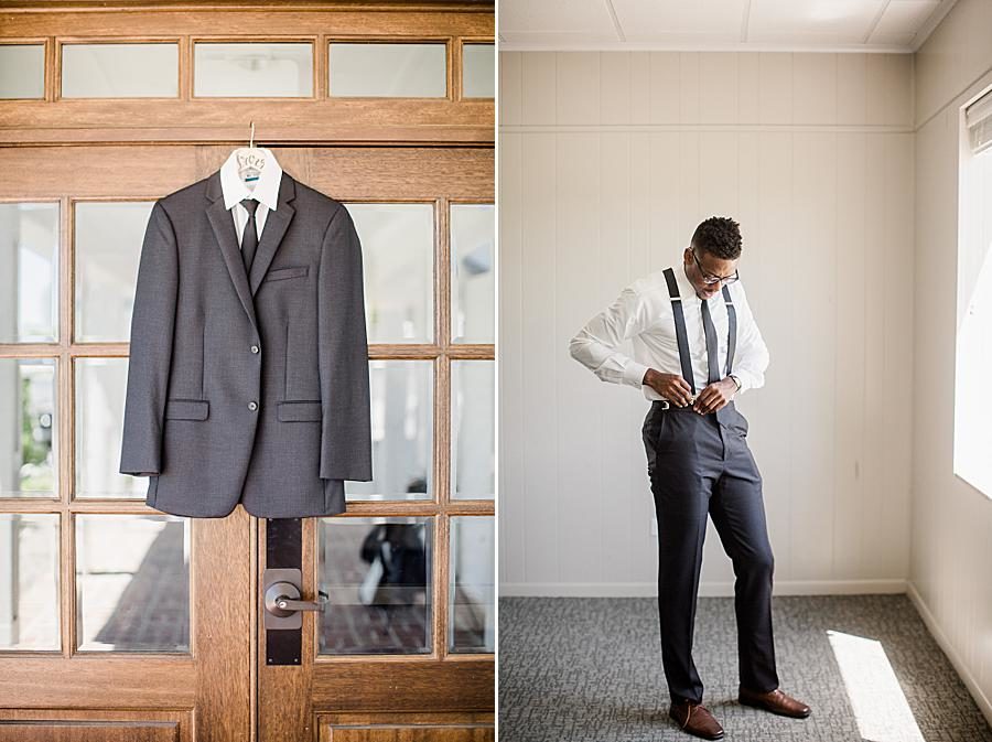Tux jacket at this Holston Hills Country Club wedding by Knoxville Wedding Photographer, Amanda May Photos.