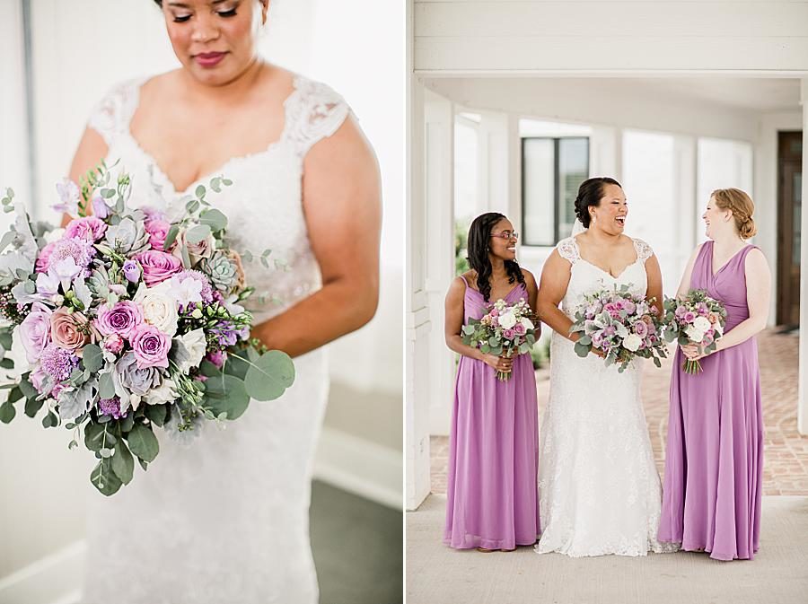 Purple bridesmaids dresses at this Holston Hills Country Club wedding by Knoxville Wedding Photographer, Amanda May Photos.