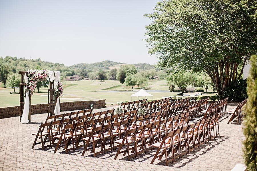 Ceremony seats at this Holston Hills Country Club wedding by Knoxville Wedding Photographer, Amanda May Photos.