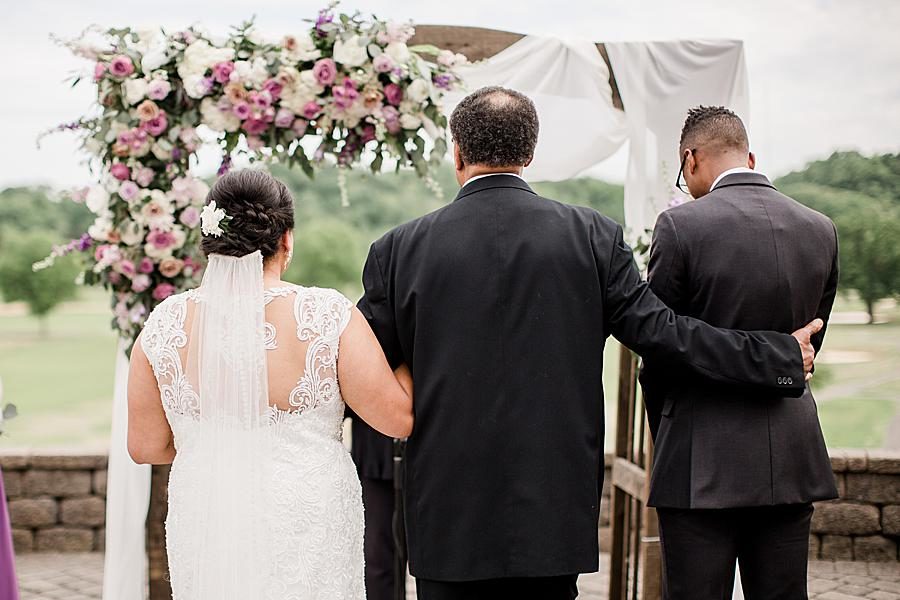 Giving away the bride at this Holston Hills Country Club wedding by Knoxville Wedding Photographer, Amanda May Photos.