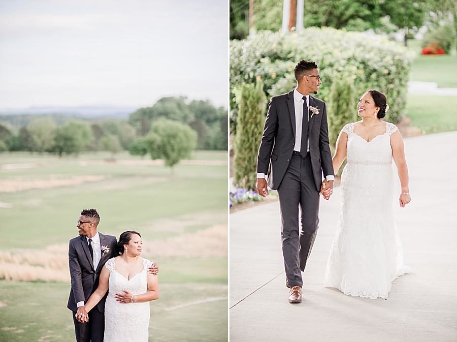Holding hands at this Holston Hills Country Club wedding by Knoxville Wedding Photographer, Amanda May Photos.