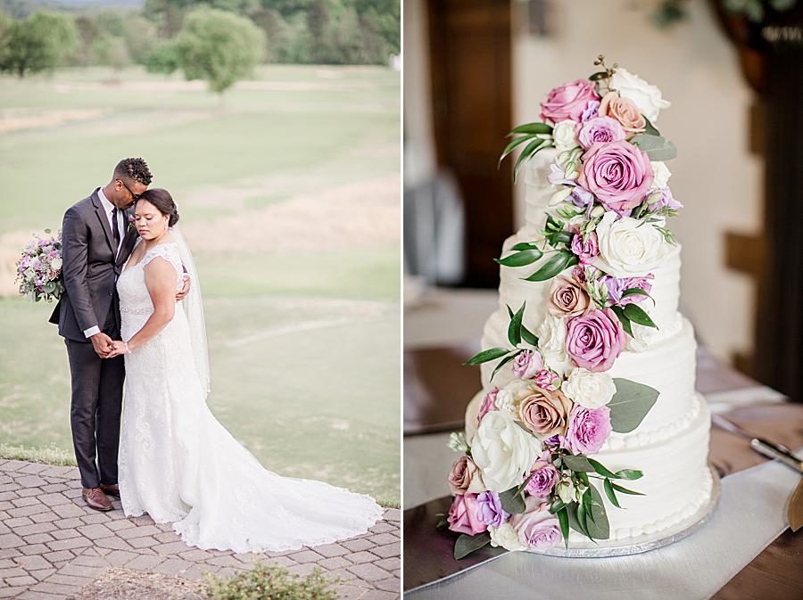 Wedding cake at this Holston Hills Country Club wedding by Knoxville Wedding Photographer, Amanda May Photos.