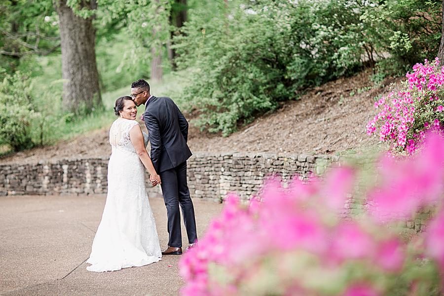 Forehead kiss at this Holston Hills Country Club wedding by Knoxville Wedding Photographer, Amanda May Photos.