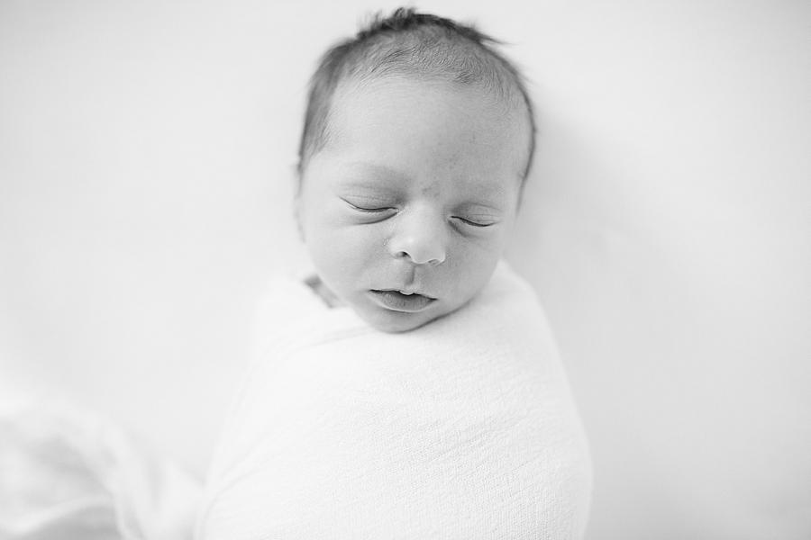 black and white picture of newborn
