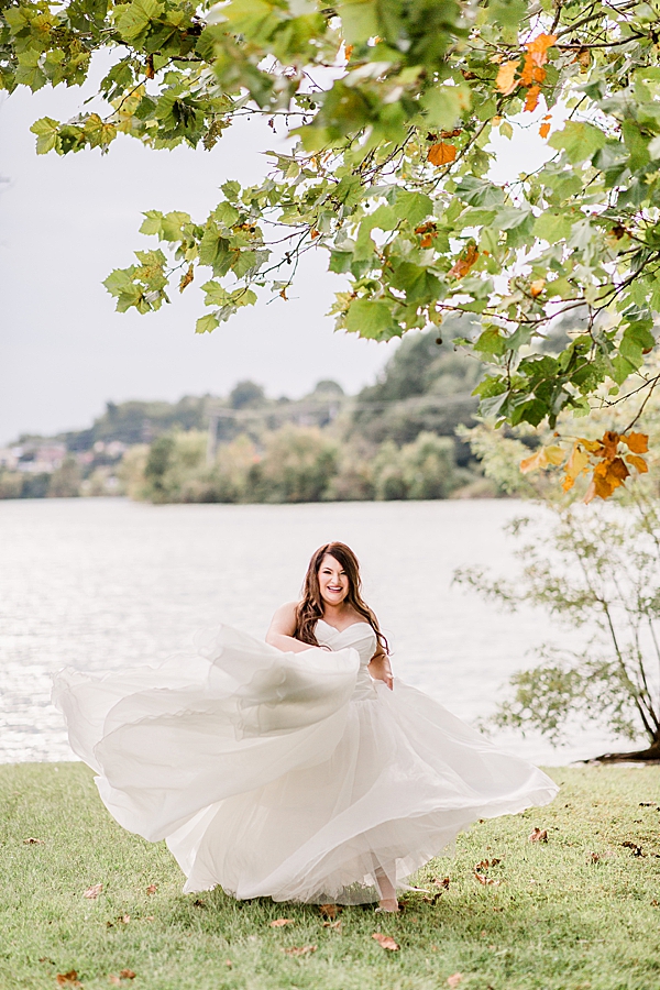 twirling wedding gown at hunter valley bridal