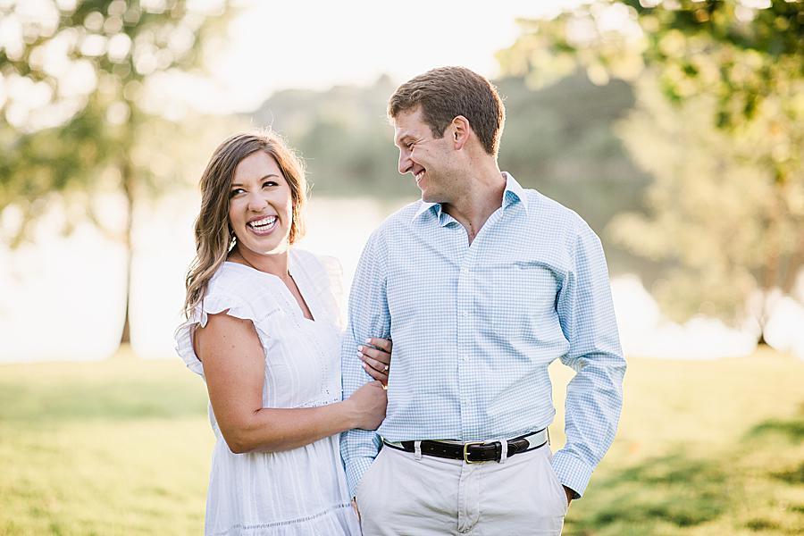 couple arm in arm at hunter valley farm engagement