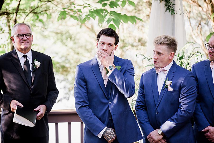 groom's reaction at hunter valley farm wedding