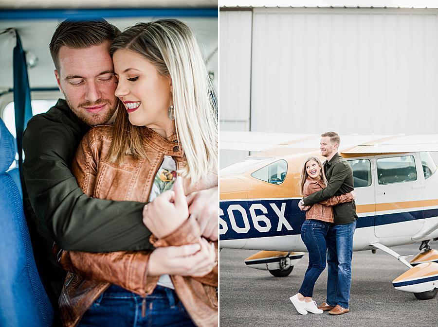 man wrapping arms around woman at island home airport
