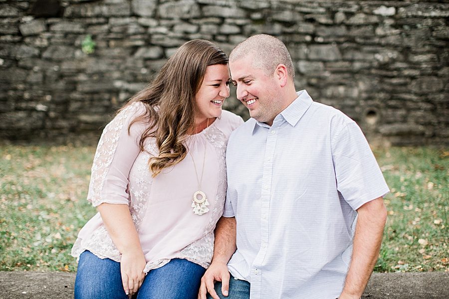 Foreheads together at this Volunteer Landing engagement session by Knoxville Wedding Photographer, Amanda May Photos.