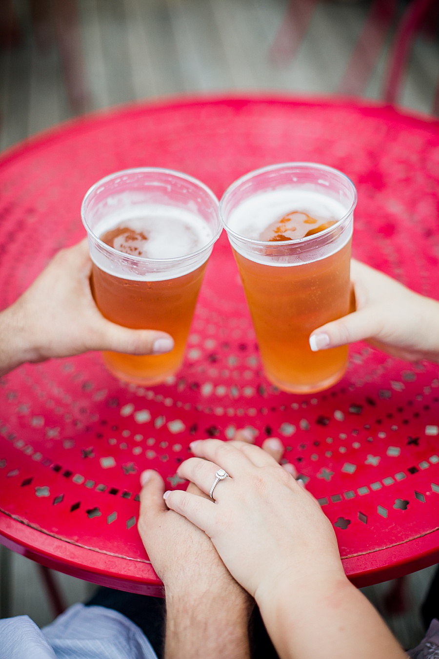 Cheers with beers by Knoxville Wedding Photographer, Amanda May Photos.
