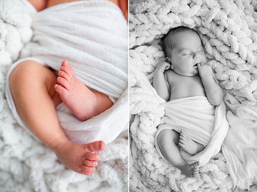 newborn in handwoven blanket at knoxville newborn session