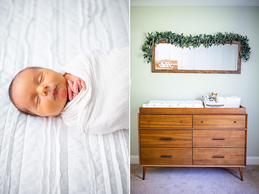 baby nursery setup at knoxville newborn session
