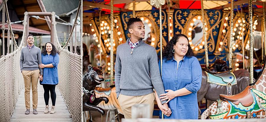 Carousel at this Knoxville Zoo engagement by Knoxville Wedding Photographer, Amanda May Photos.