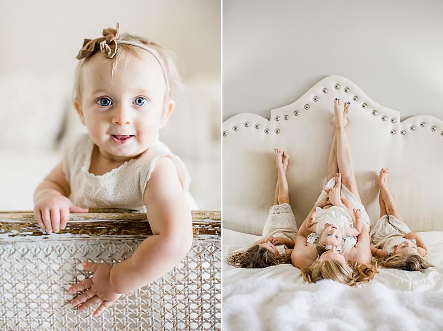 Legs up at this 12 month lifestyle session by Knoxville Wedding Photographer, Amanda May Photos.