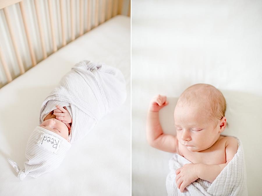 Swaddle at this newborn session by Knoxville Wedding Photographer, Amanda May Photos.