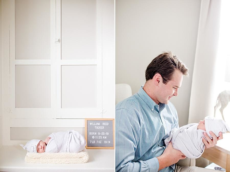 Letterboard at this newborn session by Knoxville Wedding Photographer, Amanda May Photos.