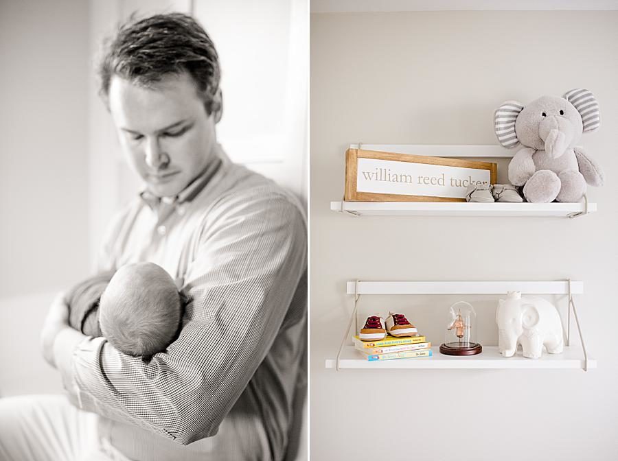 Nursery decor at this newborn session by Knoxville Wedding Photographer, Amanda May Photos.