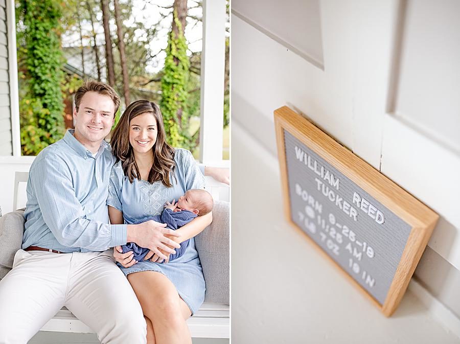 Birth announcement letterboard by Knoxville Wedding Photographer, Amanda May Photos.