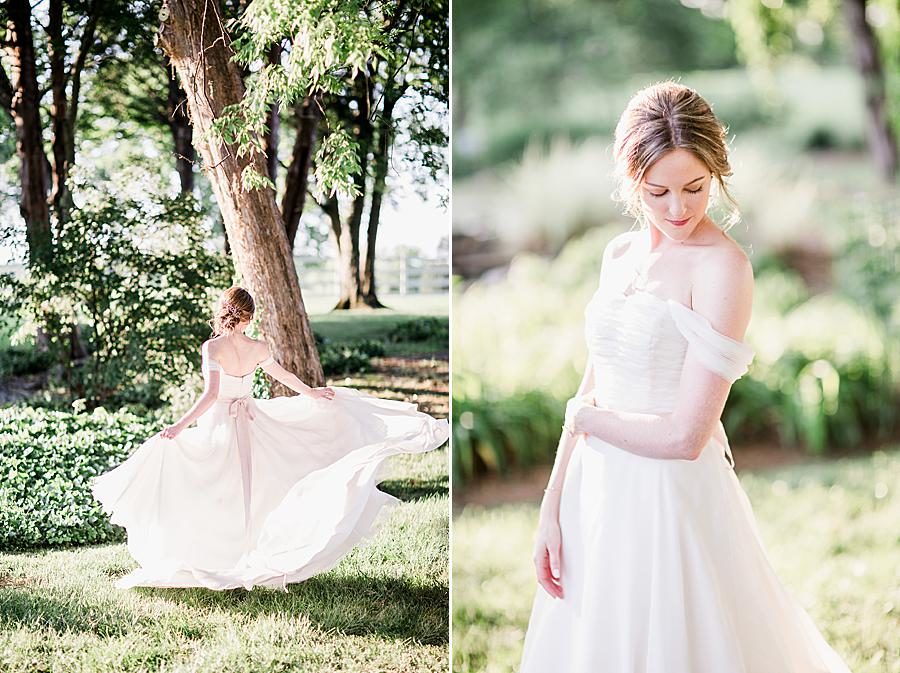 Pink sash at this Marblegate Farm Bridal Session by Knoxville Wedding Photographer, Amanda May Photos.
