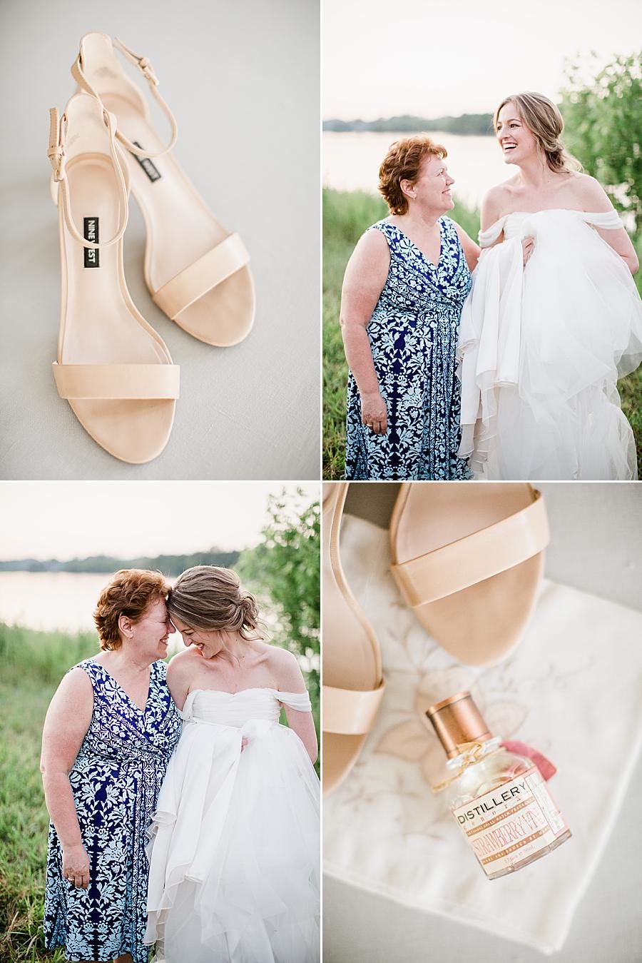 Cream bridal shoes at this Marblegate Farm Bridal Session by Knoxville Wedding Photographer, Amanda May Photos.