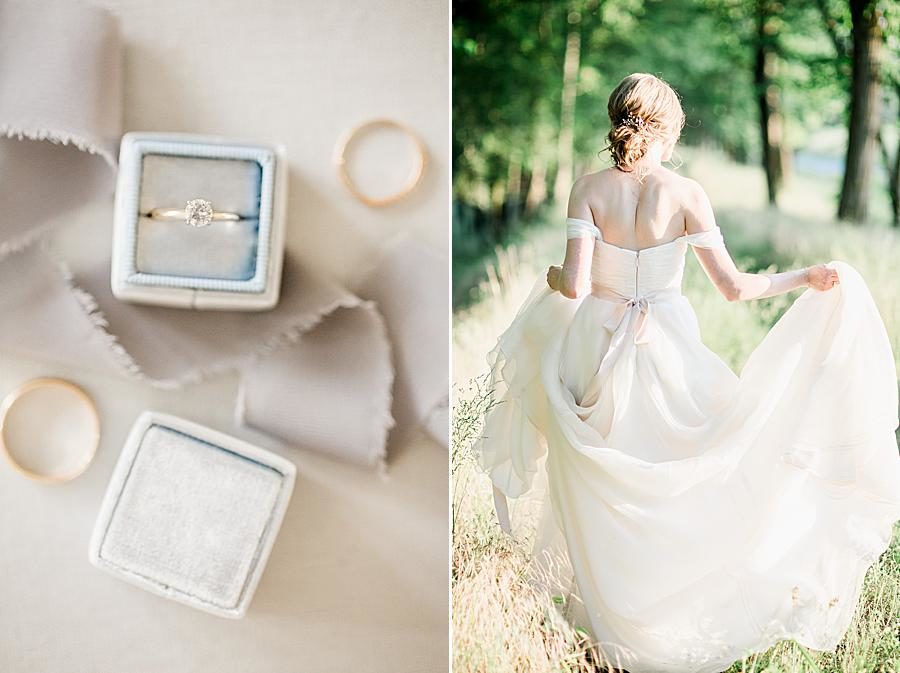Gold rings at this Marblegate Farm Bridal Session by Knoxville Wedding Photographer, Amanda May Photos.
