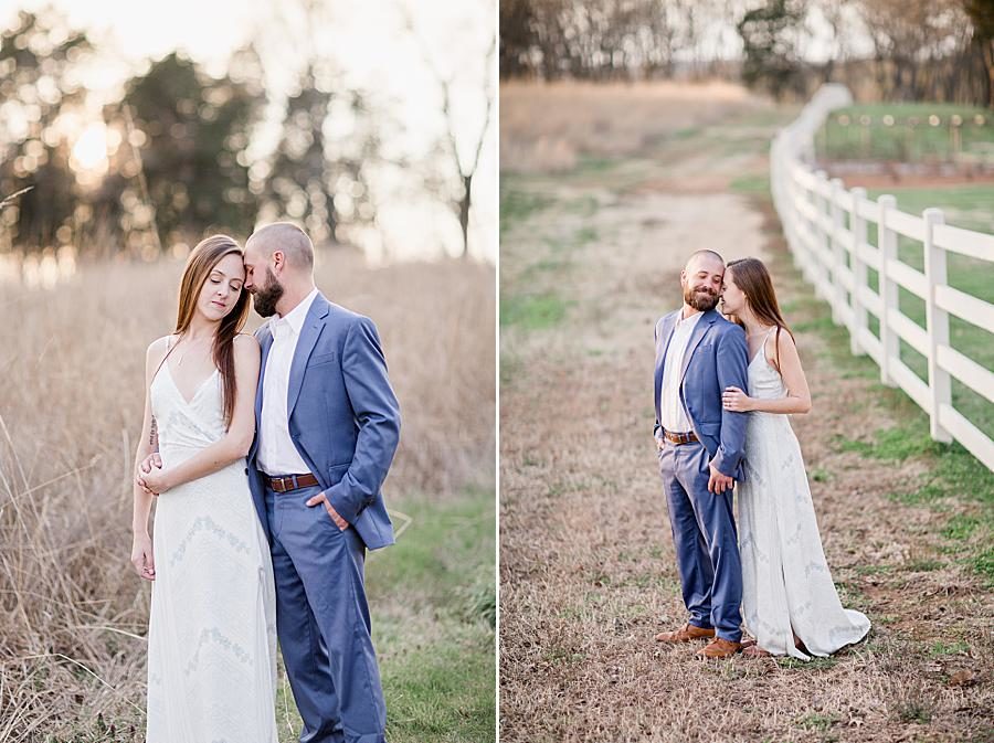 White fence at this Marblegate Farm engagement by Knoxville Wedding Photographer, Amanda May Photos.