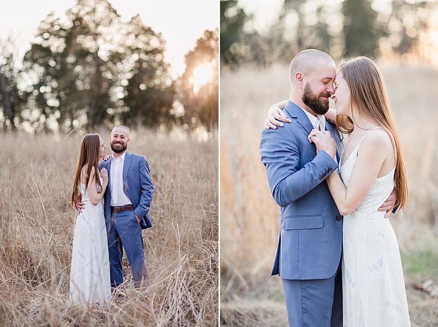 Sunset at this Marblegate Farm engagement by Knoxville Wedding Photographer, Amanda May Photos.