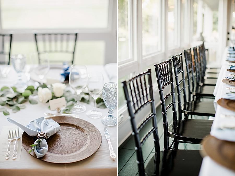 Rehearsal dinner place setting at this Marblegate Farm Wedding by Knoxville Wedding Photographer, Amanda May Photos.
