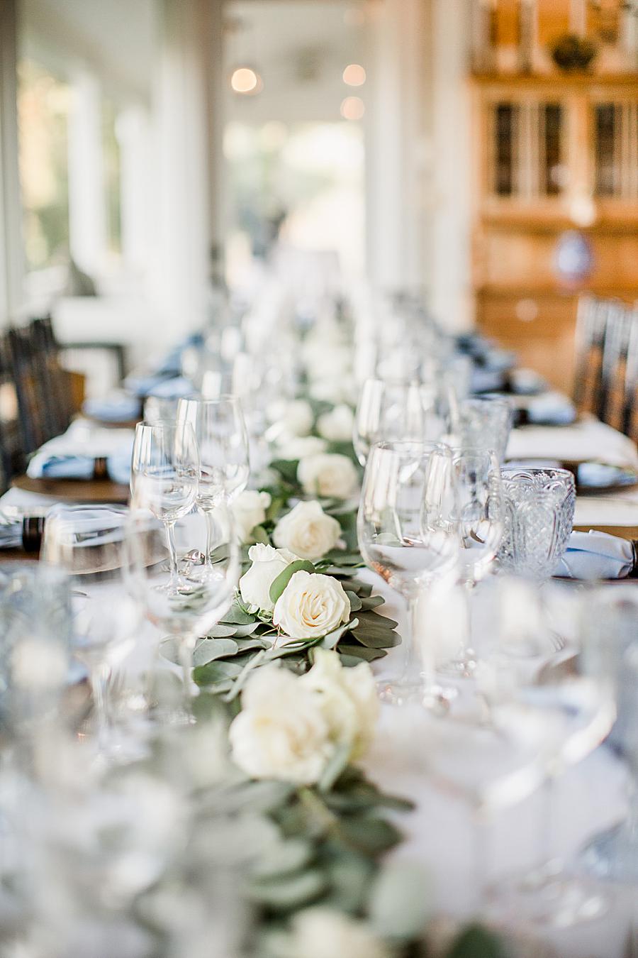 Rehearsal dinner centerpiece at this Marblegate Farm Wedding by Knoxville Wedding Photographer, Amanda May Photos.