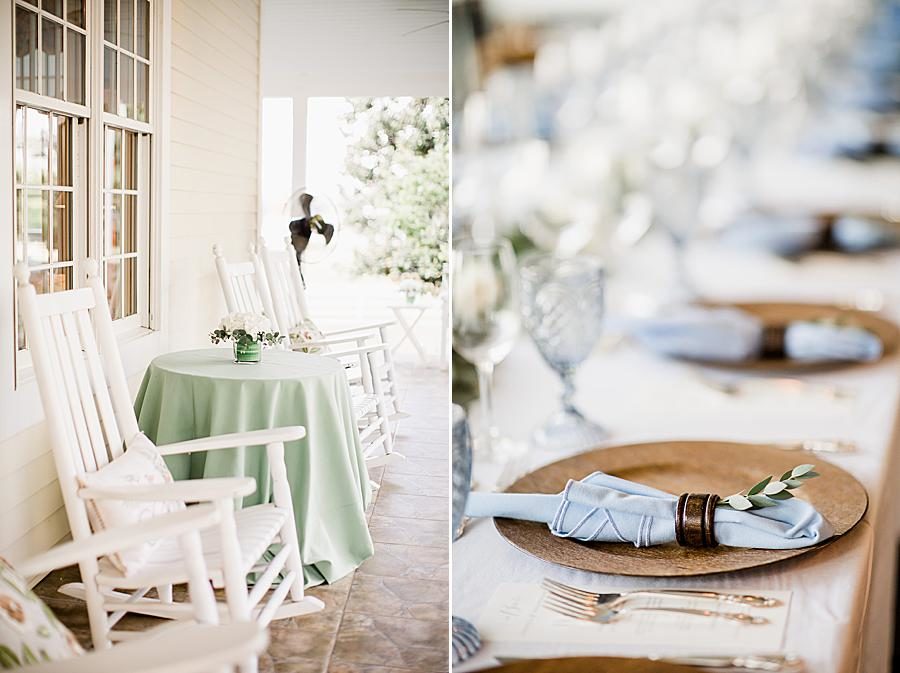 White rocking chair at this Marblegate Farm Wedding by Knoxville Wedding Photographer, Amanda May Photos.