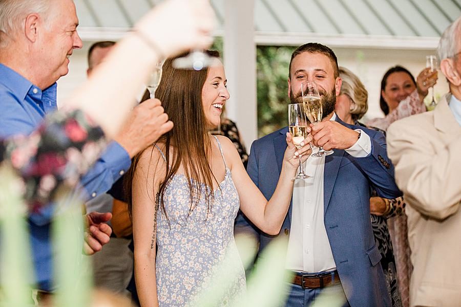 Champagne toast at this Marblegate Farm Wedding by Knoxville Wedding Photographer, Amanda May Photos.