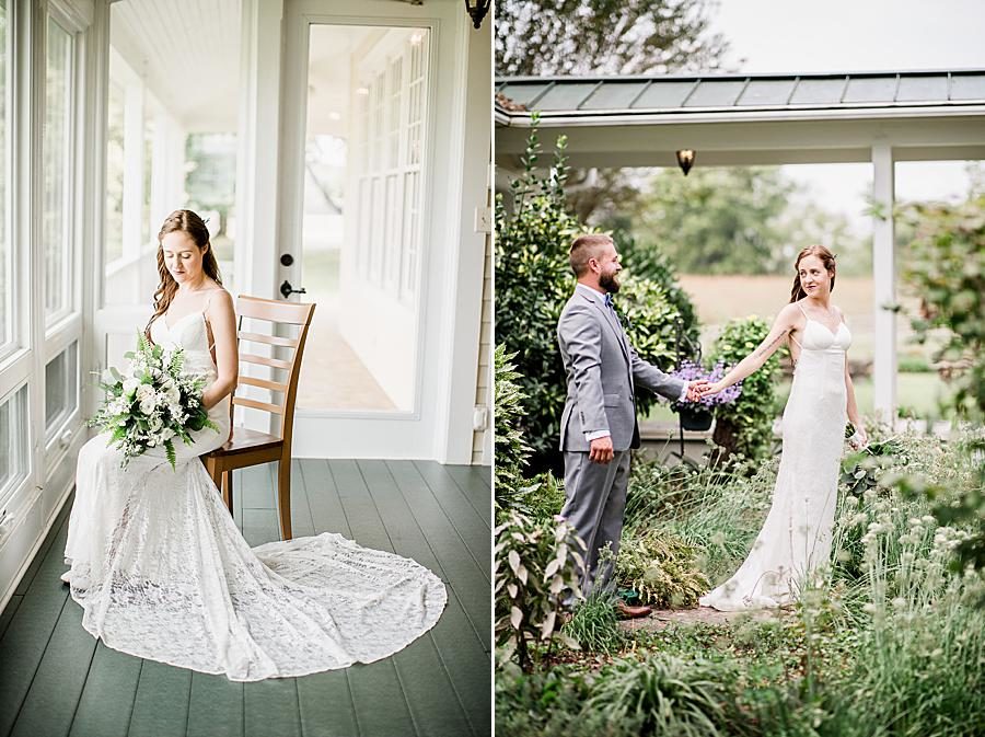 Seated bride at this Marblegate Farm Wedding by Knoxville Wedding Photographer, Amanda May Photos.