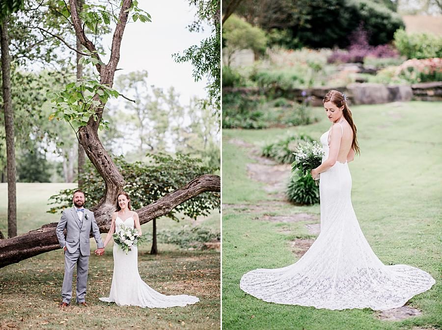 Bride and groom at this Marblegate Farm Wedding by Knoxville Wedding Photographer, Amanda May Photos.