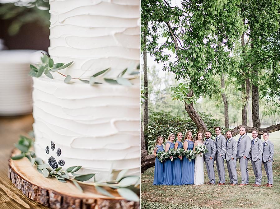 Simple wedding cake at this Marblegate Farm Wedding by Knoxville Wedding Photographer, Amanda May Photos.