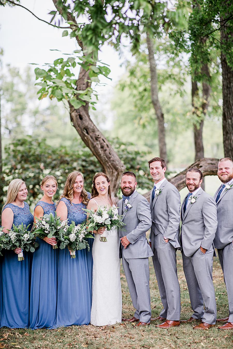 Gray tuxedos at this Marblegate Farm Wedding by Knoxville Wedding Photographer, Amanda May Photos.