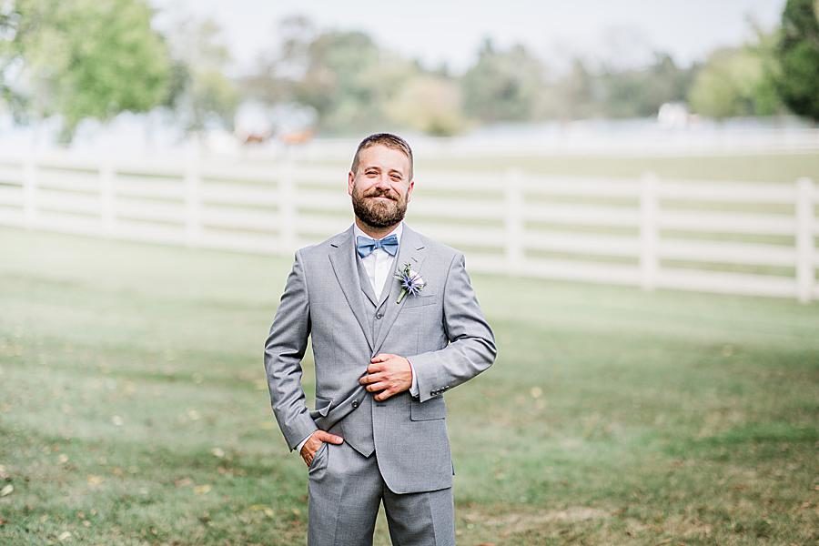 Groom at this Marblegate Farm Wedding by Knoxville Wedding Photographer, Amanda May Photos.