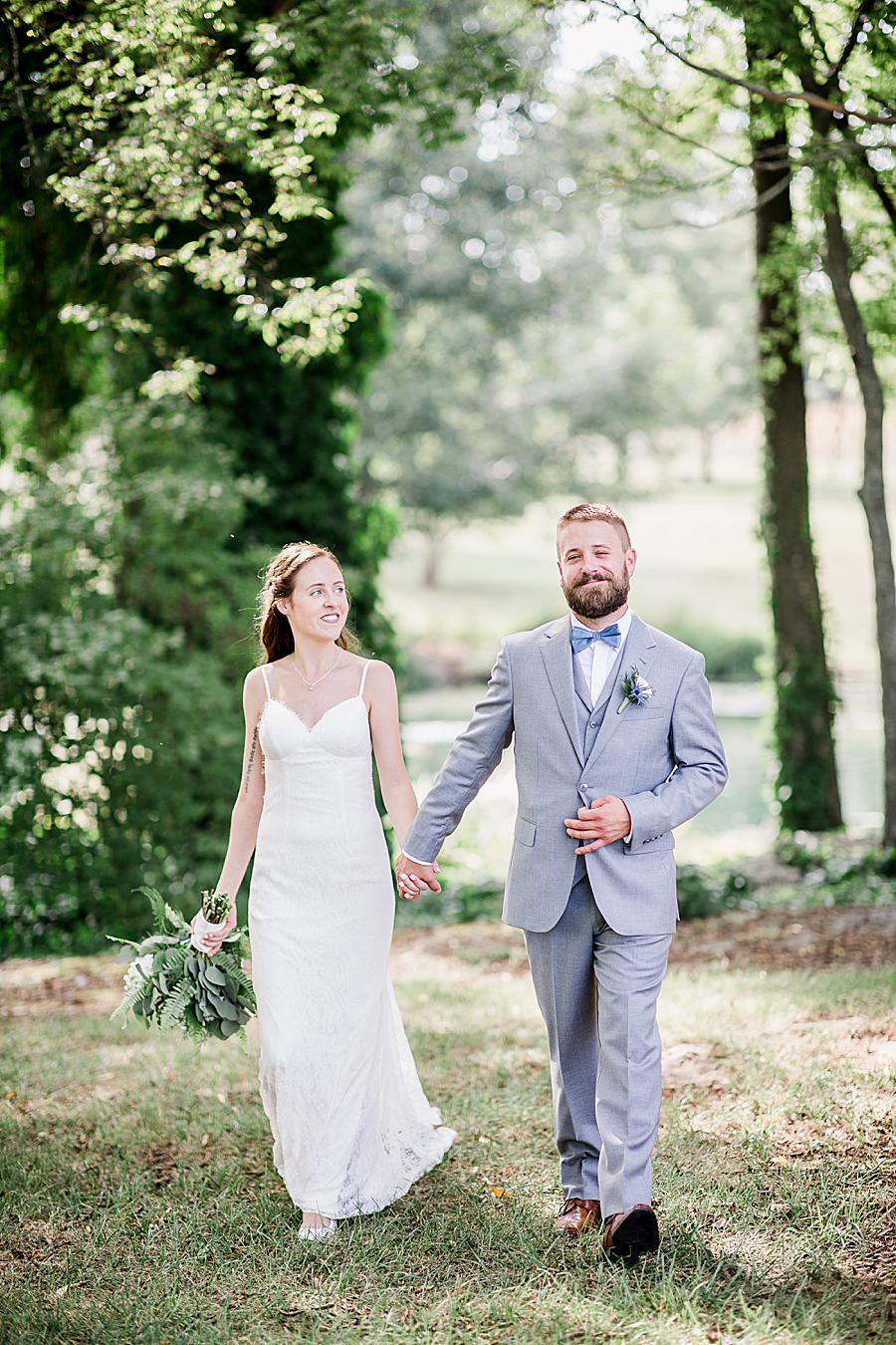 Happy couple at this Marblegate Farm Wedding by Knoxville Wedding Photographer, Amanda May Photos.