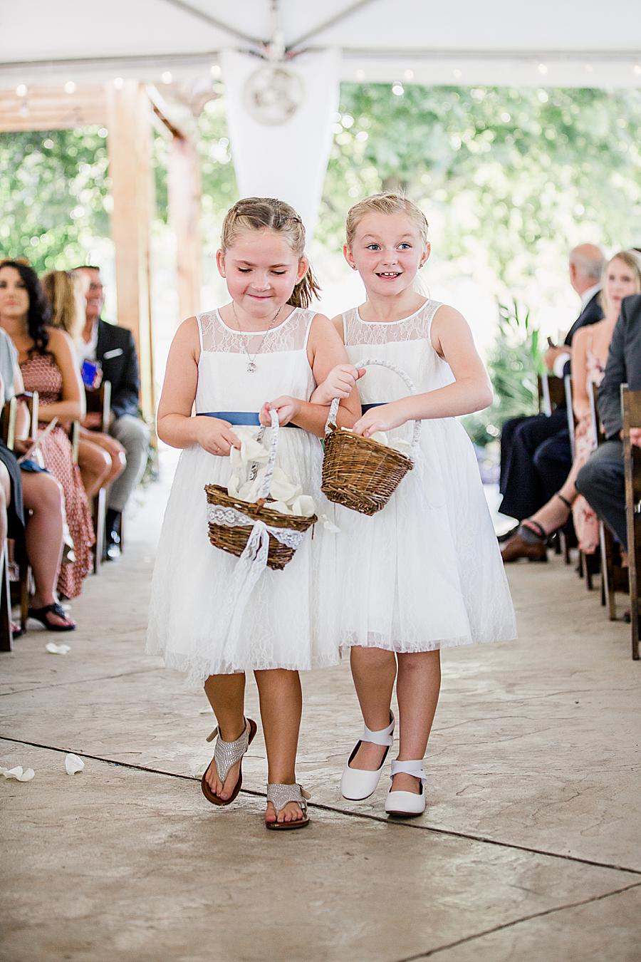 Flower girls at this Marblegate Farm Wedding by Knoxville Wedding Photographer, Amanda May Photos.