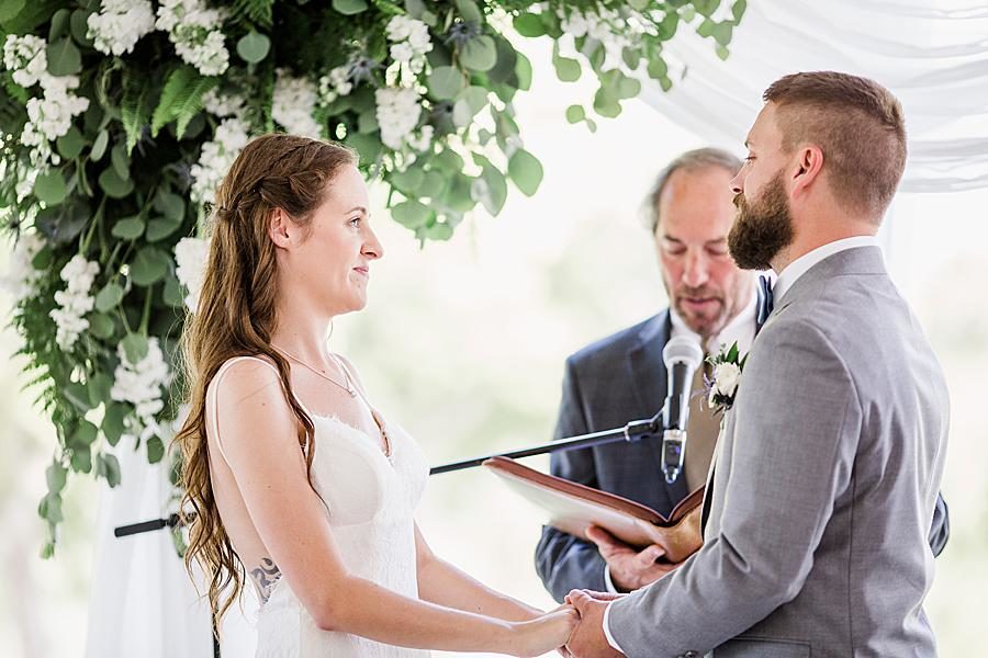 Vows at this Marblegate Farm Wedding by Knoxville Wedding Photographer, Amanda May Photos.