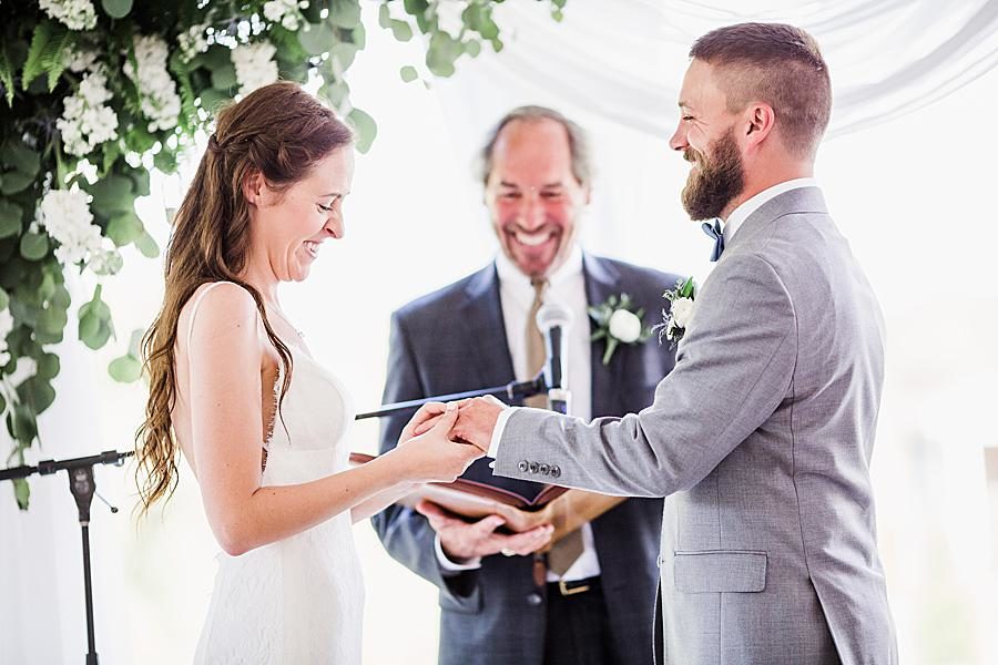 Big smiles at this Marblegate Farm Wedding by Knoxville Wedding Photographer, Amanda May Photos.