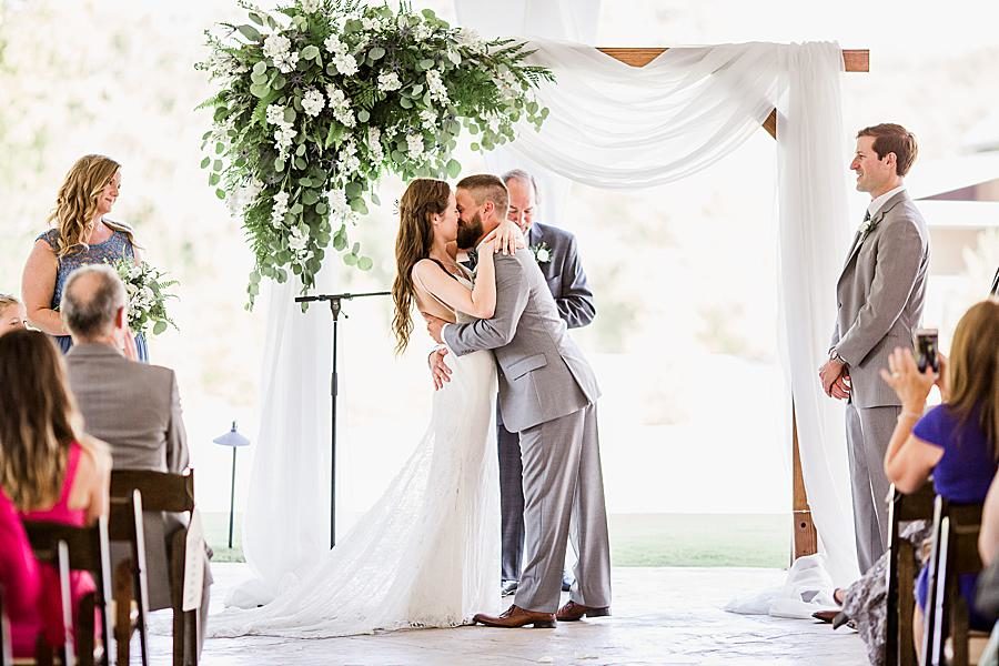 You may kiss the bride at this Marblegate Farm Wedding by Knoxville Wedding Photographer, Amanda May Photos.