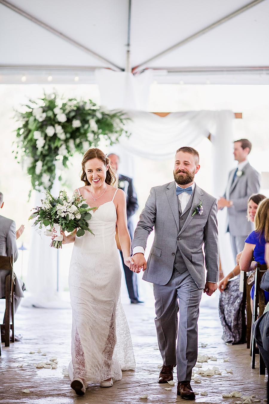 Just married at this Marblegate Farm Wedding by Knoxville Wedding Photographer, Amanda May Photos.