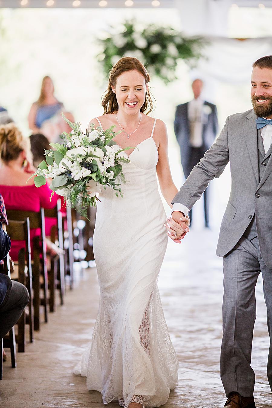 Recessional at this Marblegate Farm Wedding by Knoxville Wedding Photographer, Amanda May Photos.