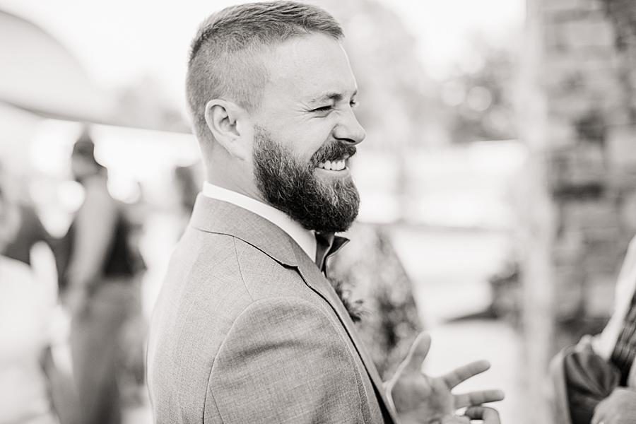 Happy groom at this Marblegate Farm Wedding by Knoxville Wedding Photographer, Amanda May Photos.